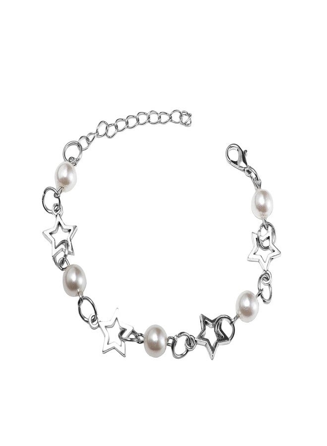 Minimalist Y2k Star Pearl Double Layer Colorful Beaded Lightweight Bracelet Aesthetic Accessories Grunge Punk Cool Bangle Friendship Dainty Jewelry for Women-3